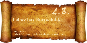 Lebovics Bernadett névjegykártya