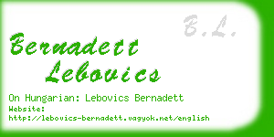 bernadett lebovics business card